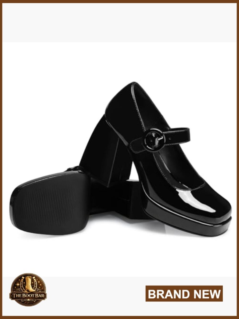 Women's Chunky Heel Mary Jane Pumps - Comfortable Platform Shoes for Work & - Picture 4 of 7